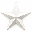 Front studio view of extra large white metal five-point star