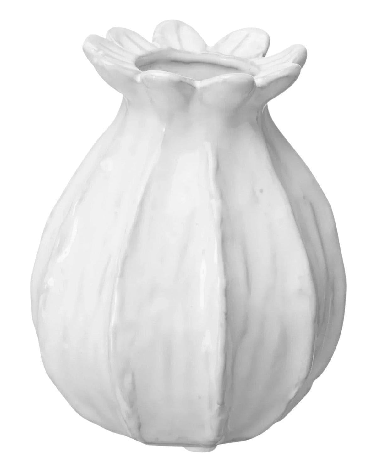 White Poppy Seed Head Vase - VasesVases - Lulu Loves Home