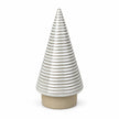 Medium white ceramic ribbed Christmas tree by Satchville, featuring a textured design perfect for holiday decor.
