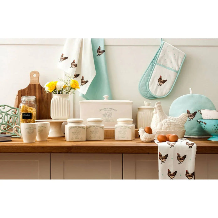 White Ribbed Storage Canister With Bird Handle - Kitchen & DiningKitchen & Dining - Lulu Loves Home