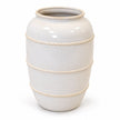 extra-large white rustic ceramic vase, 20 × 20 × 29 cm, studio, empty vase on white background