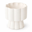 White scalloped pedestal wax melt and oil burner by Something Different Wholesale