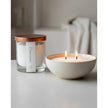 White scented candle sand jar kit by The Candledust, dark honey home fragrance with a wick and decorative sand interior.
