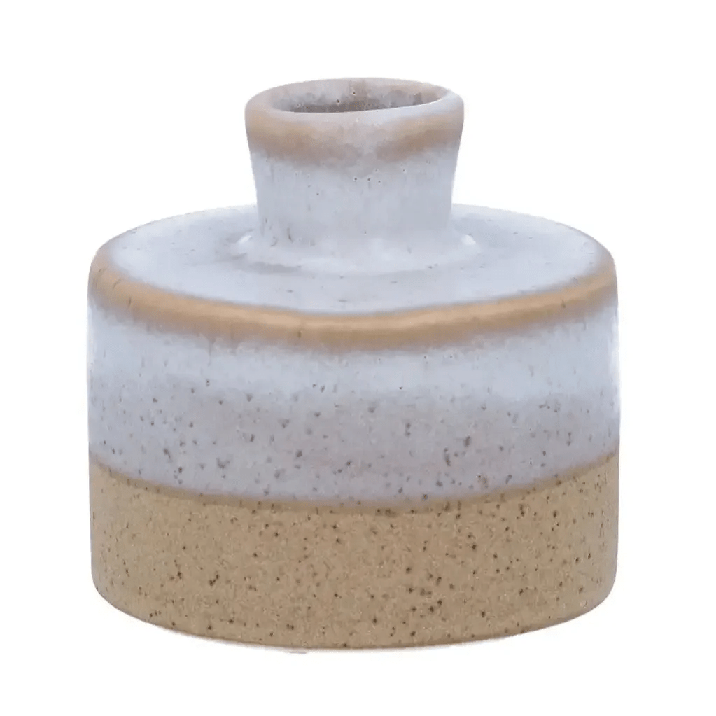 White Speckle Decorative Mini Stoneware Vase - VasesVases - Lulu Loves Home