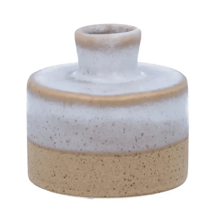 White Speckle Decorative Mini Stoneware Vase - VasesVases - Lulu Loves Home