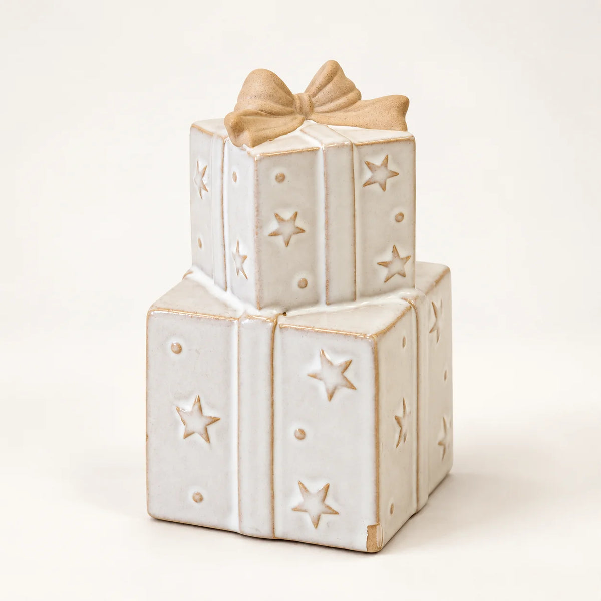 Satchville white stacked Stoneglazed ceramic Christmas gifts