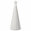 medium white star glazed ceramic Christmas tree full studio view on white