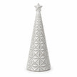 small white star glazed ceramic Christmas tree full studio view on white
