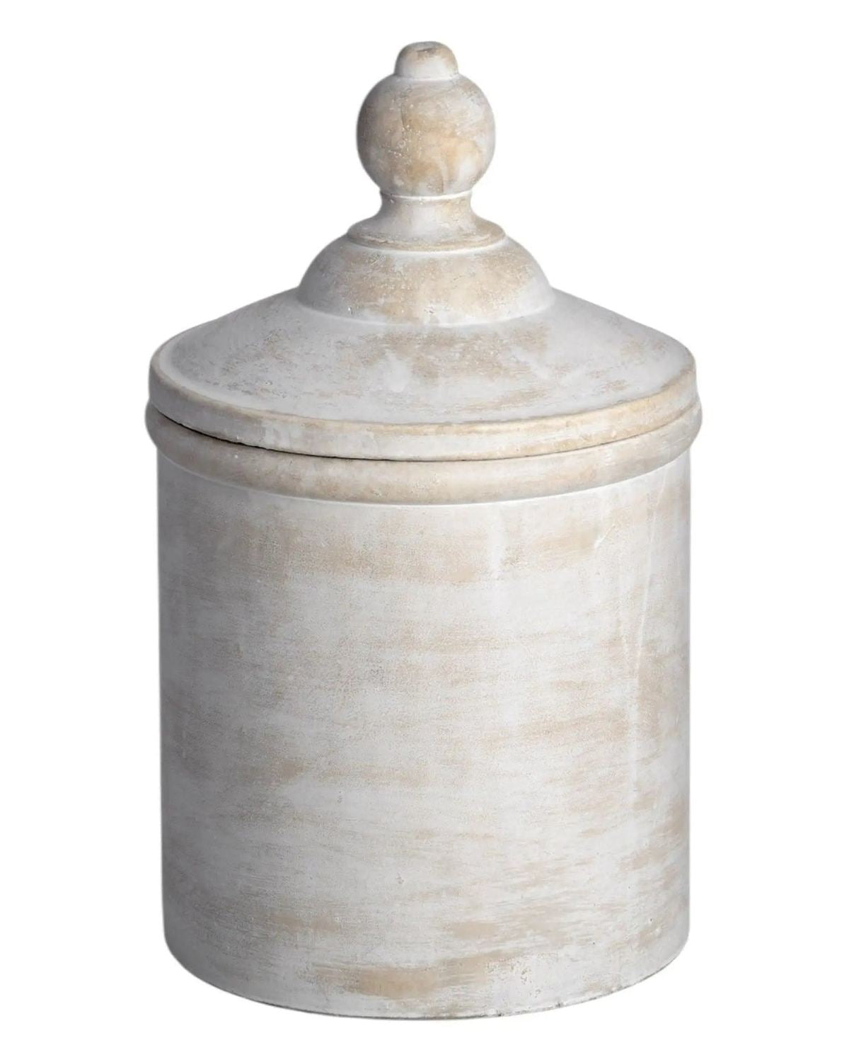 White Stone Canister – Rustic Storage - Home DecorHome Decor - Lulu Loves Home