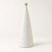 Satchville large white stoneglazed bobbin Christmas tree with gold star