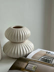 White Wavy Ribbed Ceramic Pot - Home DecorHome Decor - Lulu Loves Home