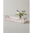 White wooden handled tray for home decor by Starlight Express, featuring a rectangular shape with raised edges and a smooth finish.