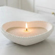 White wooden heart-shaped bobble bowl from Heaven Sends, featuring a smooth finish and decorative heart design.