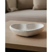 White wooden heart-shaped bobble bowl by Heaven Sends, featuring a smooth polished surface and decorative heart design.