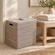 Wickham Rattan Rectangle Storage Box by Lows, natural woven rattan design for stylish home storage