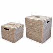 Wickham Rattan Rectangle Storage Box by Lows in white, woven rattan design on a studio background