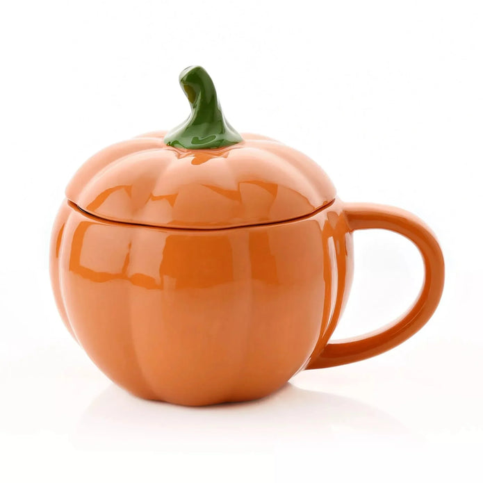 Orange Ceramic Pumpkin Mug With Lid - Seasonal Decor - AutumnSeasonal Decor - Autumn - Lulu Loves Home