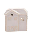 Beige ceramic house wax burner by Widdop & Co, small decorative candle warmer with detailed house design.