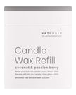 Widdop & Co Naturals Luxury Wax Candle Refill with coconut and passion berry scent in a natural wax blend.