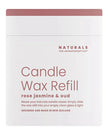 Widdop & Co Naturals Luxury Wax Candle Refill in Rose Jasmine and Oud, showing the elegant refill packaging for candles