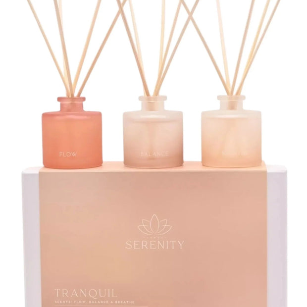 Serenity Tranquil Set of 3 Diffusers - Flow Balance & Breathe - CandlesCandles - Lulu Loves Home