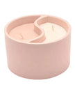 Serenity Yin Yan Breathe and Flow ceramic candle by Widdop & Co, with calming Yin Yan design and soft candlelight.