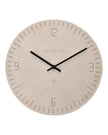 Widdop & Co beige stone Interval wall clock with round face and minimalistic design, suitable for modern home decor.