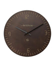 Widdop & Co Interval Wall Clock in brown umber with modern design, round shape, and easy-to-read clock face.