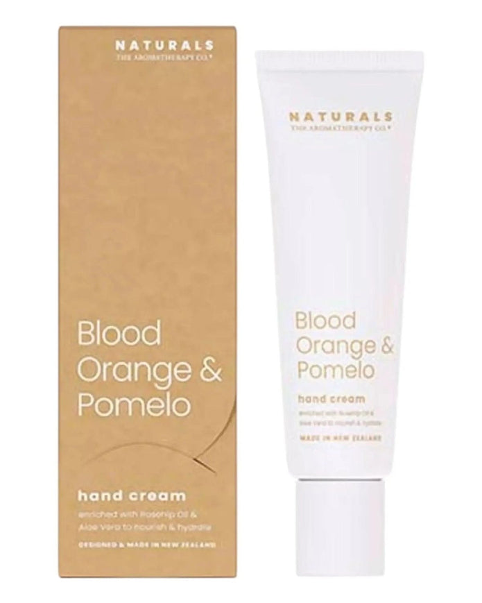 Naturals Luxury Hand Cream by Widdop & Co with blood orange and pomelo scent, displayed in a decorative gift box.