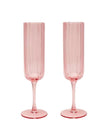 Blush Pink Scalloped Champagne Flutes - Set Of Two - Home DecorHome Decor - Lulu Loves Home