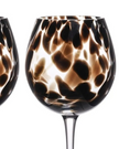 Brown Tortoise Print Wine Glasses - Set of Two