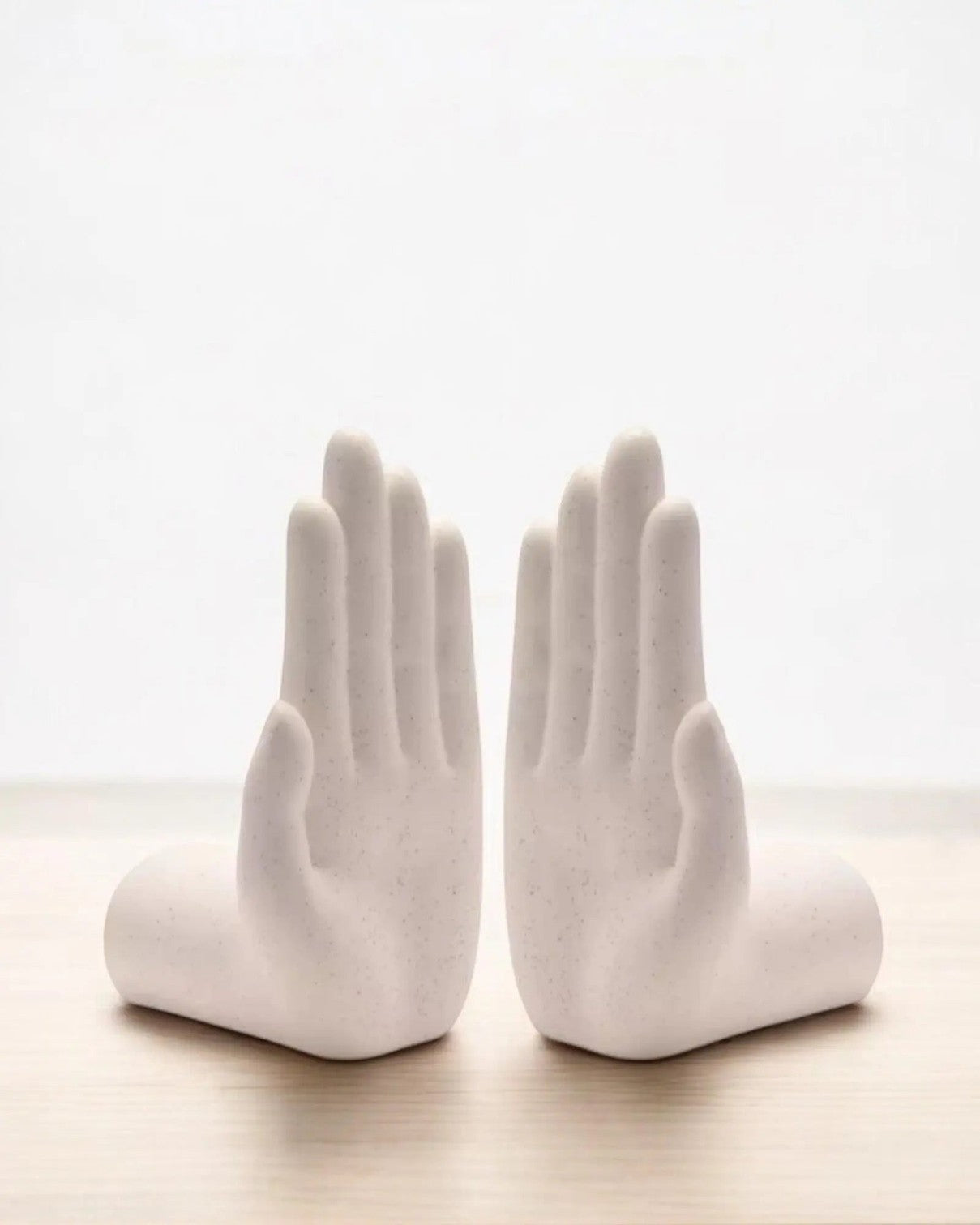 Natural Cream Ceramic Hands Bookends - Home DecorHome Decor - Lulu Loves Home