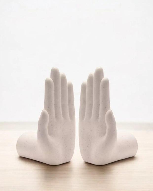 Natural Cream Ceramic Hands Bookends - Home DecorHome Decor - Lulu Loves Home