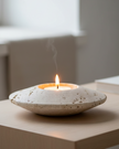 Travertine Disk Tea Light Holder