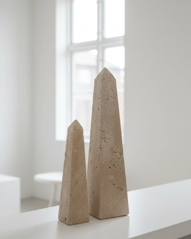 Travertine Obelisk Stone Statue - Home DecorHome Decor - Lulu Loves Home