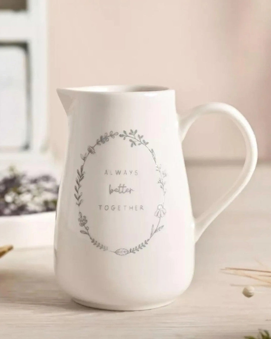 Beige Moments Jug by Widdop & Co, a ceramic kitchen and dining jug with 