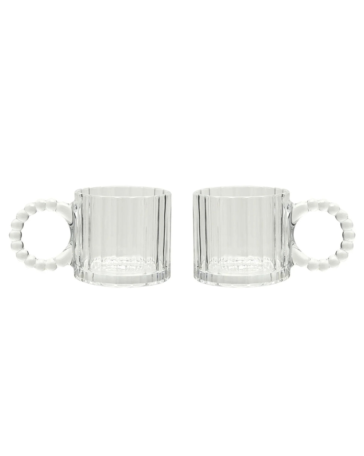 Ribbed Clear Glass Bobble Mugs - Set of Two - Kitchen & DiningKitchen & Dining - Lulu Loves Home