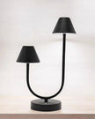 Black LED double touch desk lamp by Widdop & Co with modern design and adjustable lighting for workspace illumination.