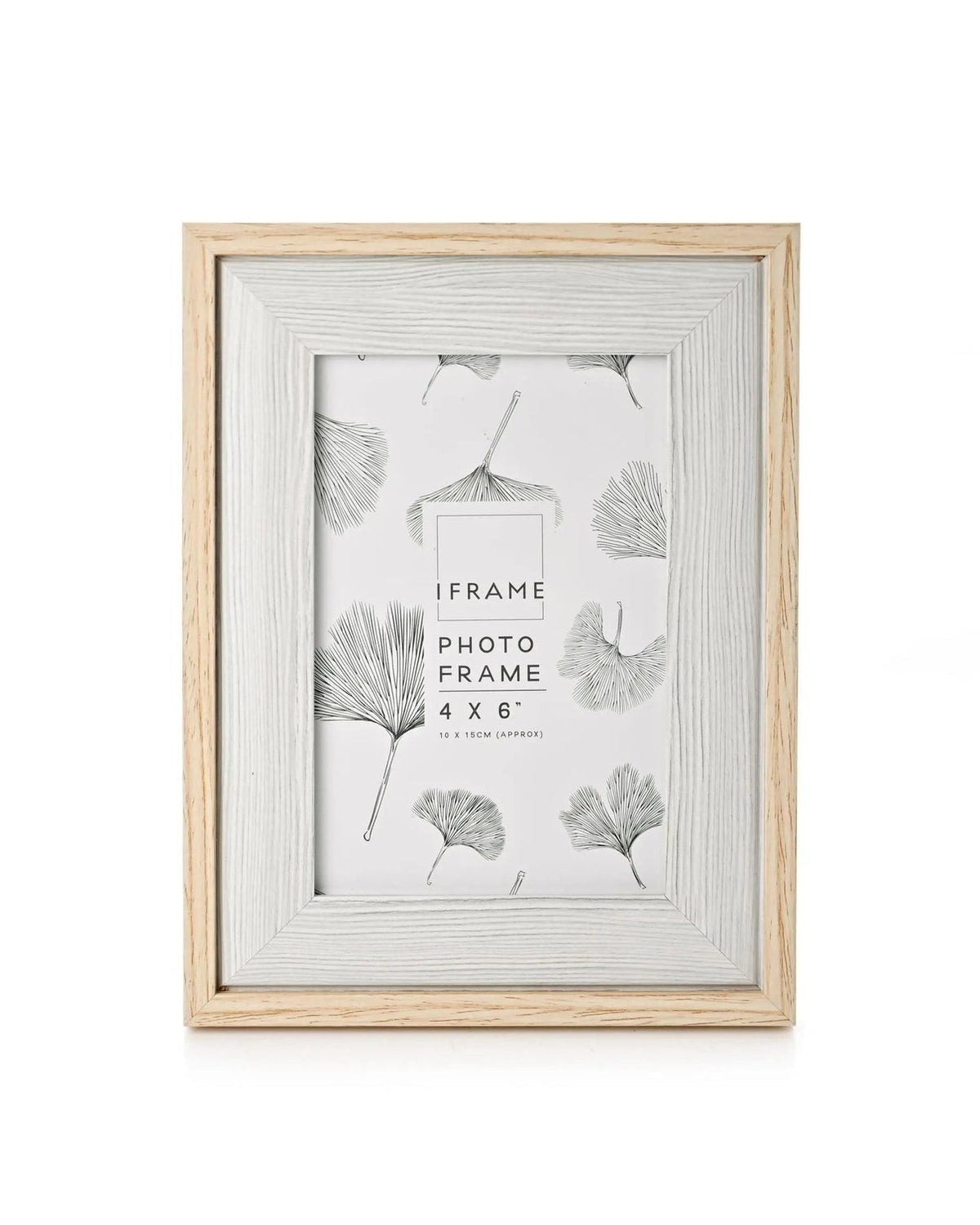 Natural wood and grey effect photo frame by Widdop & Co for 4x6 photos, showcasing a stylish and modern design.