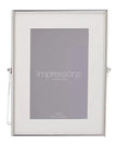 Elegant silver photo frame with a white border, designed for 4x6 photos by Widdop & Co.