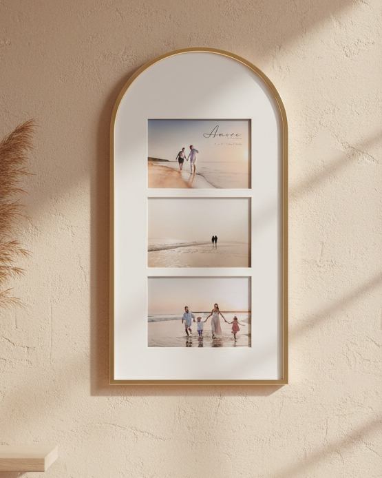 Arched Top Gold And White Multi Photo Frame