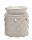White mini ceramic wax melt burner from Widdop & Co, designed for melting scented wax melts in a compact, decorative home accessory.