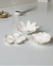 Wikholmform Lilya White Flower Trinket Dish for home decor, featuring a delicate white flower design on a ceramic dish.