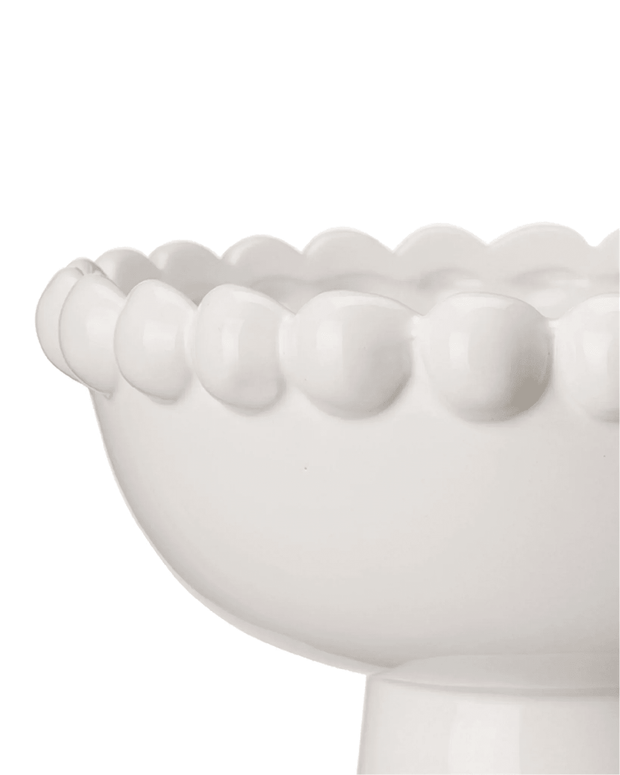 White Ceramic Bobble Footed Bowl - Home DecorHome Decor - Lulu Loves Home