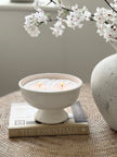White ceramic footed bowl from Wikholmform, elegant home decor piece with a classic design and ceramic finish.