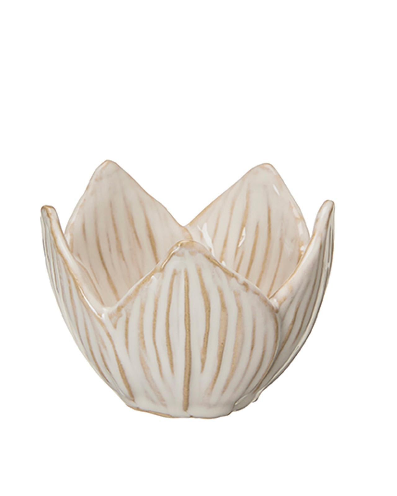 White Tulip ceramic candle holder by Wikholmform, featuring a sleek, modern design for elegant home decor.
