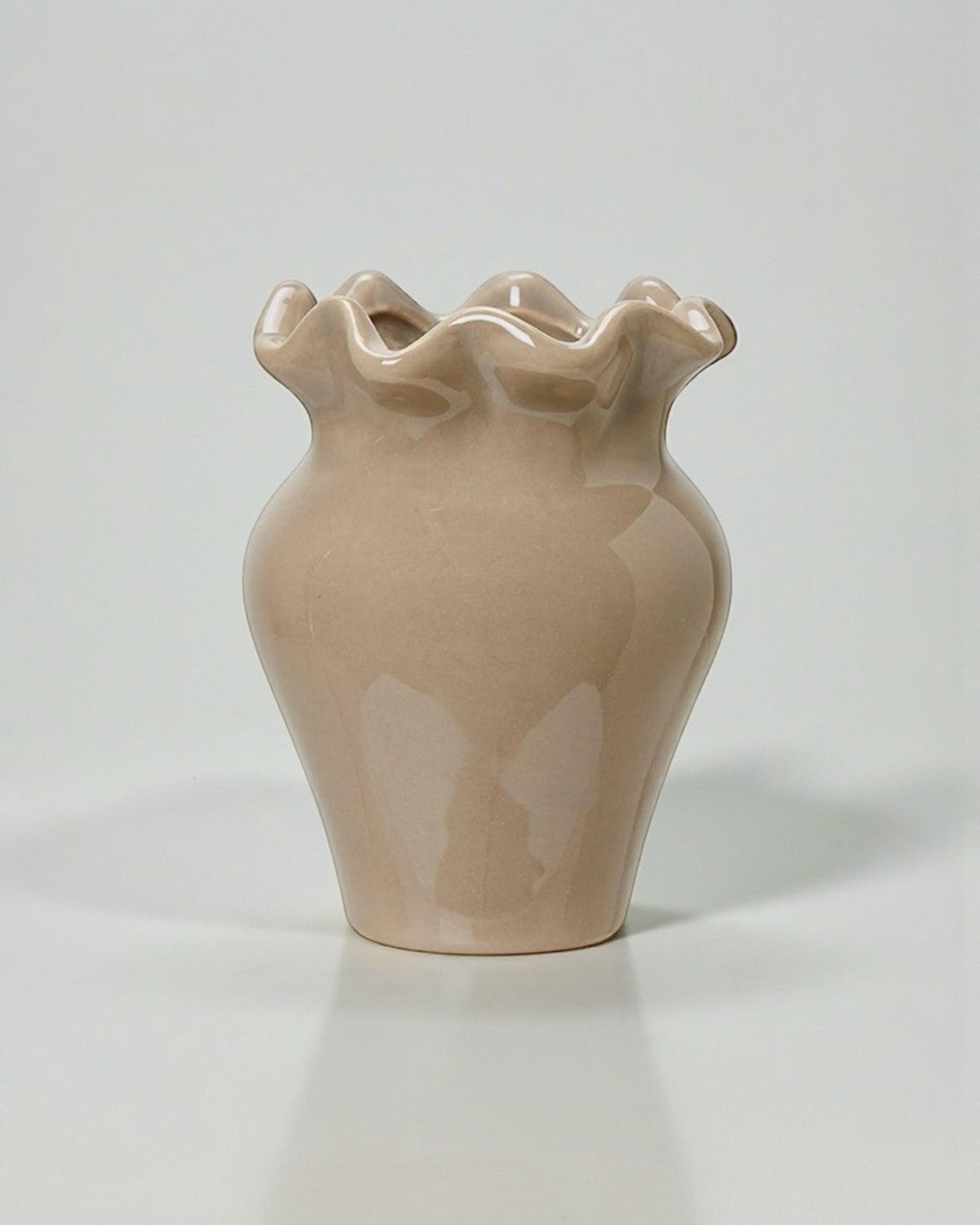 Evelina beige small vase by Wikholmform, a stylish ceramic vase with a smooth finish and compact design.