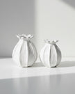 White Poppy Seed Head Vase by Gainsborough Giftware, small ceramic vase with detailed poppy seed head design.