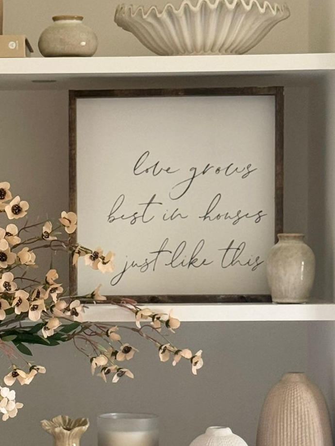 Large white framed home décor sign by Williamraedesigns with 
