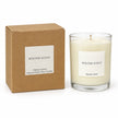 Heaven Scent Winter Scent Medium Candle, unlit with its brown kraft box against white